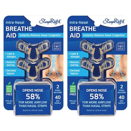 Sleepright Intra-Nasal Breathe Aids Breathing Aids For Sleep Nasal Dilator Snore Reducer - 2 Pack (4 Count)