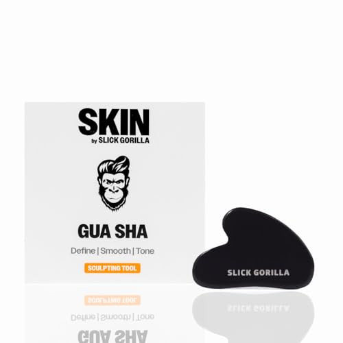 Slick Gorilla Gua Sha Tool Face Sculpting Tool For Jawline Puffiness & Lymphatic Drainage Gua Sha For Face & Neck Massage Skincare Tool (Black)