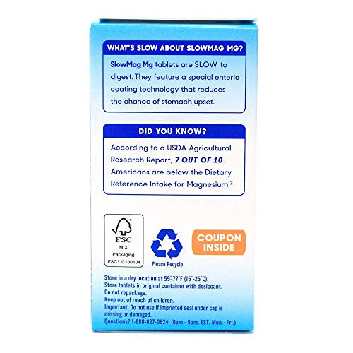 Slow-Mag Slow Mag Magnesium Chloride And Calcium 60 Tablets Each (Value Pack Of 4)