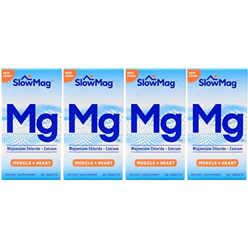 Slow-Mag Slow Mag Magnesium Chloride And Calcium 60 Tablets Each (Value Pack Of 4)