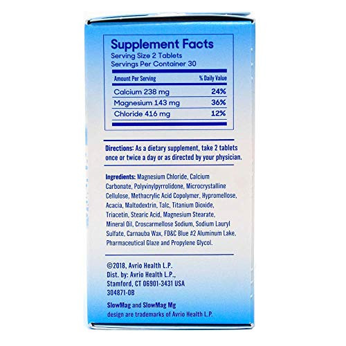 Slow-Mag Slow Mag Magnesium Chloride And Calcium 60 Tablets Each (Value Pack Of 4)