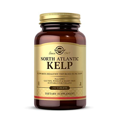 Solgar North Atlantic Kelp 250 Tablets - Natural Source Of Iodine - Supports Healthy Thyroid Function - Gluten Free Dairy Free Kosher 250 Servings