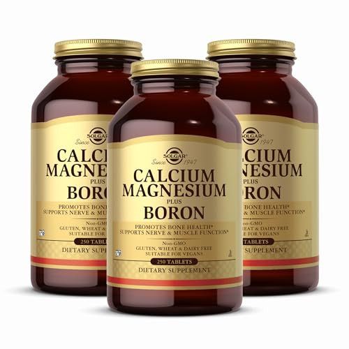 Solgar Calcium Magnesium Plus Boron - 250 Tablets Pack Of 3 - Non-Gmo Vegan Gluten Free Dairy Free Kosher 249 Total Servings