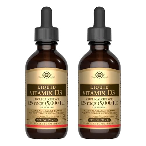 Solgar Liquid Vitamin D3 125 Mcg (5000 Iu) - 2 Fl Oz Pack Of 2 - Natural Orange Flavor - Helps Maintain Healthy Bones & Teeth - Immune System Support - Gluten & Dairy Free 118 Total Servings