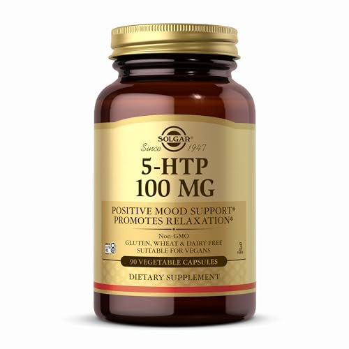 Solgar 5-Htp 100 Mg - 90 Vegetable Capsules - Promotes Relaxation - Non-Gmo Vegan Kosher & Gluten Free 90 Servings