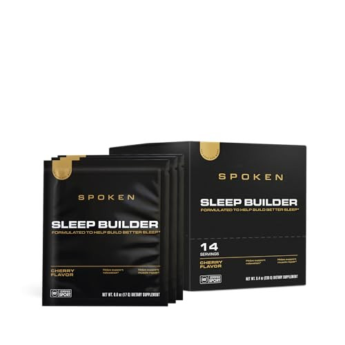 Spoken Nutrition Sleep Builder Sachets 14Ct Cherry Amino Acid And Magnesium Sleep Aid Promotes Relaxation Recovery And Restful Sleep Dependency-Free Nightly Formula