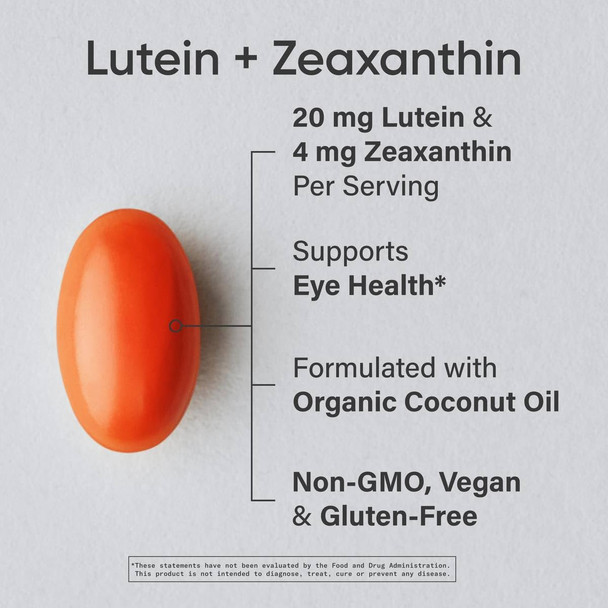 Sports Research Lutein And Zeaxanthin Capsules - Eye Health Support Supplement Made With Lute-Gen And Organic Coconut Oil - Vegan Friendly & Non-Gmo Verified 30 Veggie Softgels