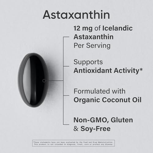 Sports Research Triple Strength Astaxanthin 12Mg W/Organic Coconut Oil - Antioxidant Supplement For Skin & Eye Health Support - Soy Free Non-Gmo Gluten Free 60 Softgels