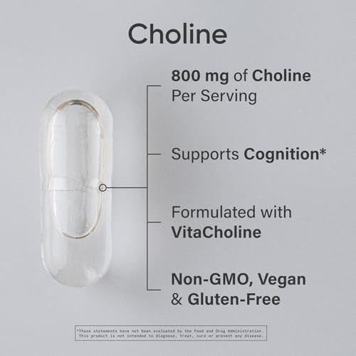Sports Research Extra Strength Choline 800 Mg - Essential Nutrient Featuring Vitacholine For Focus Support - Vegan Certified Non-Gmo Gluten Free 60 Liquid Capsules