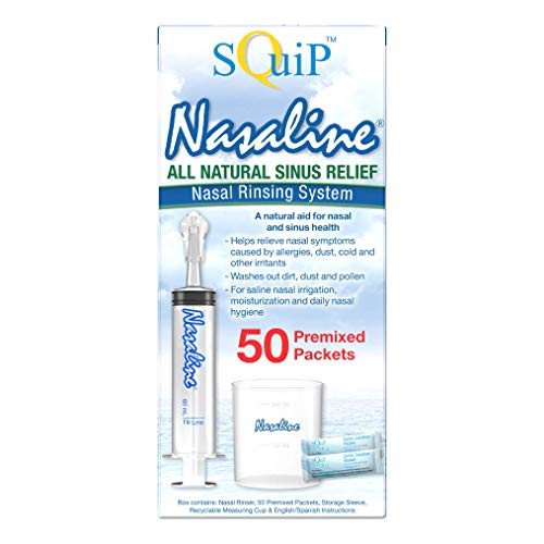 Squip Nasaline Nasal Rinsing Kit With 50 Premixed Saline Packets One Color