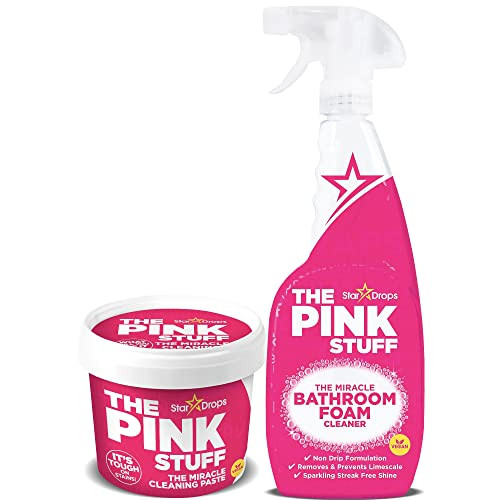 Stardrops - The Pink Stuff - The Miracle Cleaning Paste And Bathroom Foam Cleaner Bundle (1 Cleaning Paste 1 Bathroom Foam Cleaner)