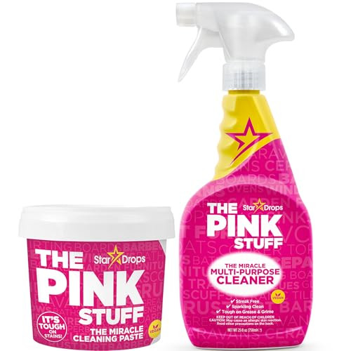 Stardrops - The Pink Stuff - The Miracle Cleaning Paste And Multi-Purpose Spray 2-Pack Bundle (1 Cleaning Paste 1 Multi-Purpose Spray)