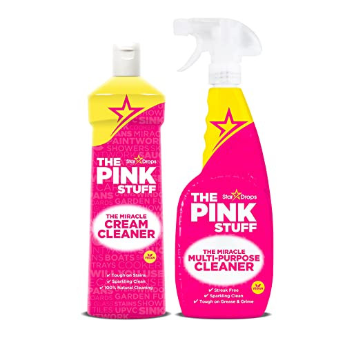 Stardrops The Pink Stuff Multi-Purpose Spray & Cream Cleaner Bundle Tough On Stains Gentle On Surfaces All-Purpose Cleaning Solution (2-Pack)
