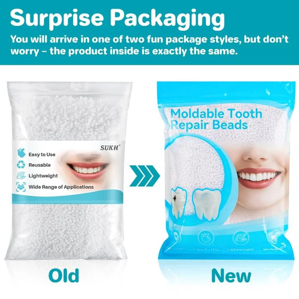 Sukh 10.9Oz Moldable False Teeth Beads - Tooth Repair KitRepair Thermoplastic BeadsPlastic Pellets For Diy Tooth FillingHalloween Vampire Teeth Fangs Ideal For Chipped Cracked