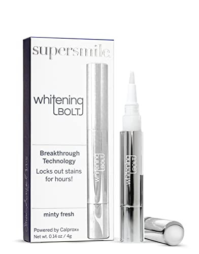 Supersmile Whitening Bolt - Teeth Whitening Pen - Stain Remover & Teeth Whitener W/Sealant Protector - Minty Fresh