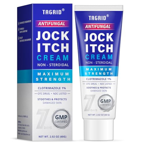 Tagrid Antifungal Jock Itch Cream Jock Itch Relief For Men And Women - Extra Strength Antifungal Cream For Skin - Anti Fungal Itchy Skin Relief - Relieves Itching Burning Cracking Scaling 2.02 Oz