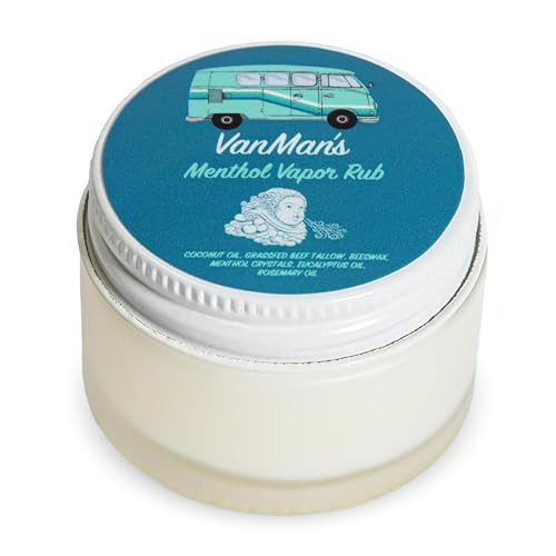 The Vanman Company Vanman Menthol Vapor Rub Soothing Eucalyptus & Menthol Balm For Muscle & Congestion Support Chest Rub & Natural Ointment For Sinus Comfort Petroleum-Free 1 Oz