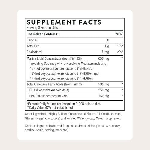 Thorne - Pro-Resolving Mediators - Combines Pre-Resolving Mediators With Epa & Dha - Supports Tissue Repair & Brain Nerve Cardiovascular & Immune Health - Third-Party Certified 60 Softgels