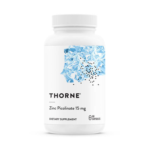 Thorne - Zinc Picolinate 15 Mg - Highly Absorbable Zinc Supplement - Supports Immune System Eye Skin & Reproductive Health - Third-Party Certified - Gluten Dairy & Soy-Free 60 Capsules