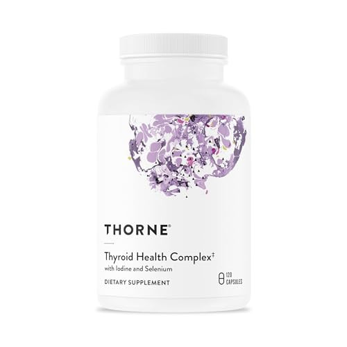 Thorne - Thyroid Health Complex - Cofactors For Function Support - Vitamins B12 C & E Ashwagandha Iodine Zinc Selenium Copper & L-Tyrosine - Third-Party Certified 120 Capsules