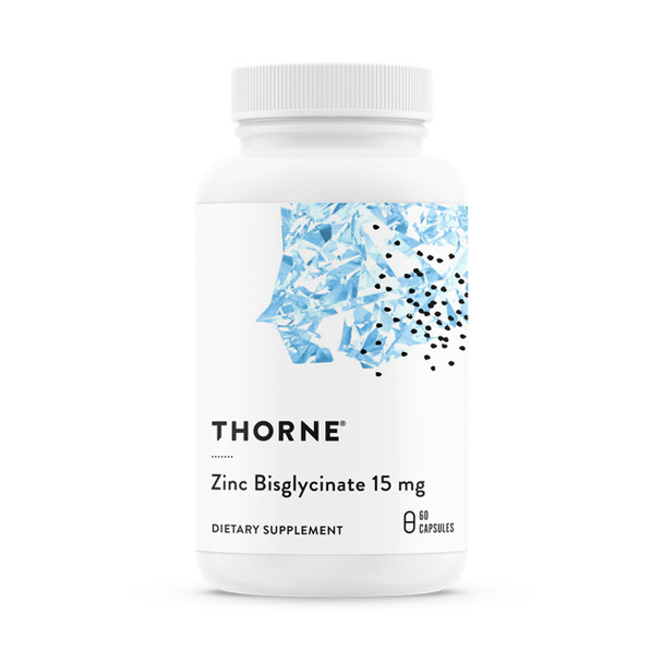 Thorne - Zinc Bisglycinate 15 Mg - Highly Absorbable Zinc Supplement - Supports Immune System Eye Skin & Reproductive Health - Third-Party Certified - Gluten Dairy & Soy-Free 60 Capsules