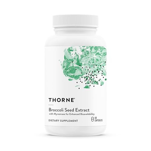 Thorne - Broccoli Seed Extract - Supports Liver Detox & Provides Antioxidant Support - Sulforaphane Glucosinolate (Sgs) Vitamin C & Mustard Powder Supplement - Third-Party Certified 60 Capsules