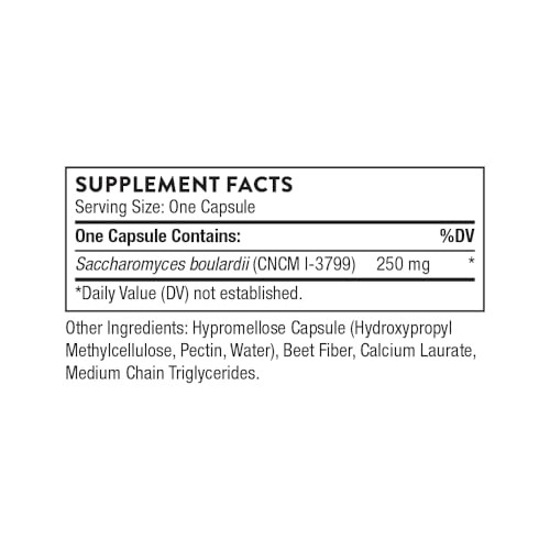 Thorne - Sacro-B - Saccharomyces Boulardii - Shelf Stable Probiotic - Gut Health Supplement To Support Immune Function In The Gut - Occasional Diarrhea Relief - Third-Party Certified 60 Capsules