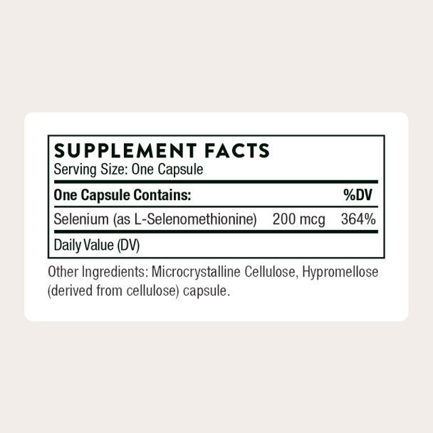 Thorne - Selenium - 200 Mcg Selenium Supplement For Antioxidant Support - Supports Thyroid Health Immune Function & Healthy Aging - Third-Party Certified - Gluten Dairy & Soy-Free 60 Capsules