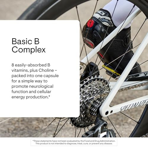 Thorne - Basic B-Complex - Tissue-Ready Vitamin B Complex Supplement With Choline - Supports Cellular Energy Production Brain Health & Red Blood Cell Formation - Gluten-Free 60 Servings