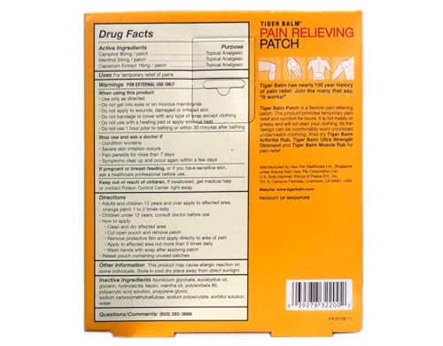 Tiger Balm Pain Relief Patch 11 Pack