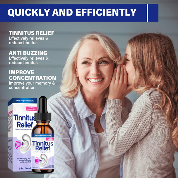 Topicy Tinnitus Relief For Ringing Ears Best-Ear Ringing Relief Drops Natural Herbal Blend Effective Tinnitus Treatment To Reduce Ear Noise Improve Hearing Purple