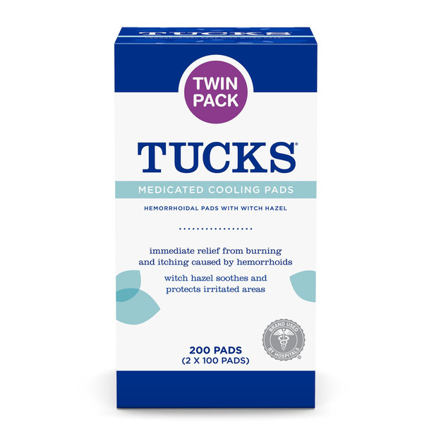 Tucks Medicated Cooling Pads 200 Count - Witch Hazel Pads For Sensitive Areas Cleanse And Protect From Irritation