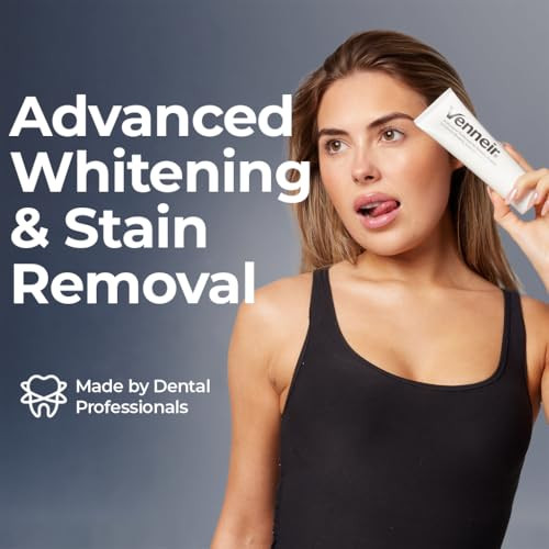 Venneir Professional Toothpaste For Veneers Implants Bondings Crowns & Sensitive Teeth Stain Removing Whitening Natural Sls Free Pro Enamel Repair