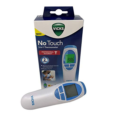Vicks No Touch 3-In-1 ThermometerMeasures ForeheadFood And Bath Temperatures