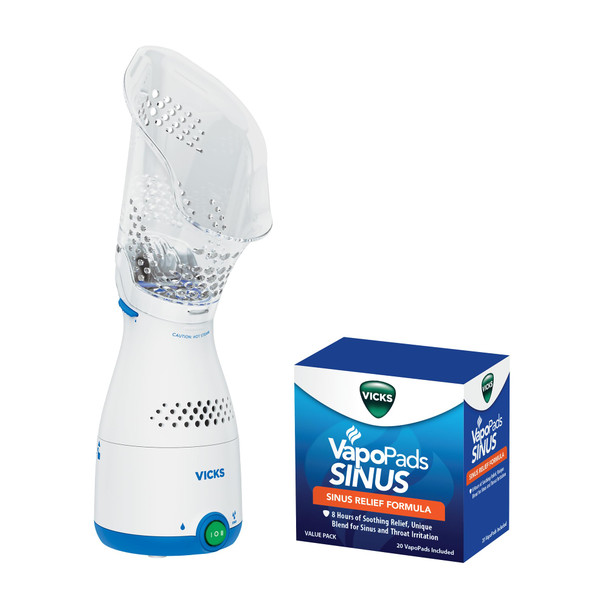 Vicks Sinus Inhaler Plug-In Non-Medicated Steam Inhaler For Sinus Relief Allergies Congestion & Colds Vocal Steamer Soothes Nasal & Throat Passages Works With Vapopads (1 Included)