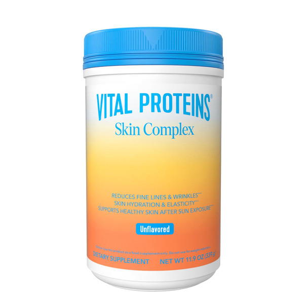 Vital Proteins Collagen Peptides For Women - 20G Hydrolyzed Collagen Vitamin C Hyaluronic Acid Reduce Fine Lines & Wrinkles Verisol & Holimel - Skin Complex Supplement Unflavored 11.9Oz Powder