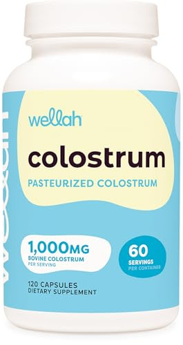 Wellah Pasteurized Colostrum Capsules (1000Mg) 120 Capsules - Bovine Colostrum 60 Servings