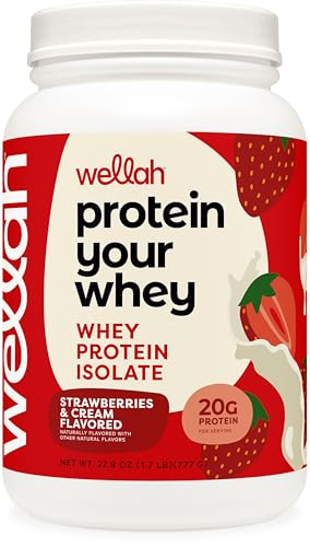 Wellah Protein Your Whey (30 Servings Strawberries And Cream) Whey Protein Isolate (Wpi)
