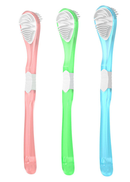 Y-Kelin Double-Side Desiged Tongue Scraper Ultra-Soft Tongue Brush Tongue Cleaner (3 Pack)