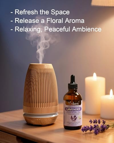 Yoken Lavender Essential Oil 4 Fl Oz Steam Distilled Concentrated Formula With Soft Balanced Aroma Without Added Fragrance