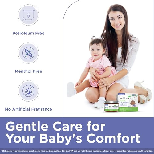 Wellements Organic All Purpose Balm For Babies And Kids (1.8 Fl Oz) | Gentle And Soothing All Over Baby Ointment* For Dry Chafed And Sensitive Skin | Free From Petroleum Parabens And Fragrances