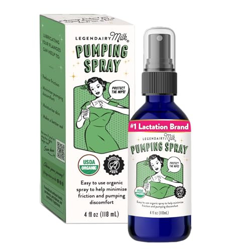 Legendairy Milk Pumping Spray 4 Oz. Helps Sore Nipples & Clogged Ducts Organic Lubricant For Breast Shields And Flanges Vegan Breast Pump Spray Natural & Lanolin-Free Made In Usa