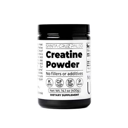 Santa Cruz Paleo Creatine Monohydrate Powder Micronized Unflavored Pre Workout And Muscle Support Supplement Gluten Free Keto Mix With Water Or Shakes No Fillers Or Additives 80 Servings 400G
