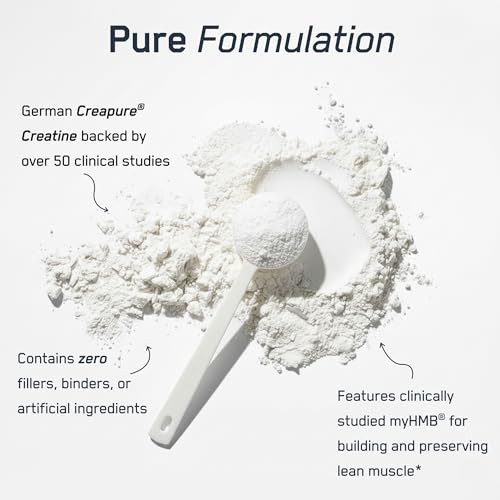 Steelfit Creatine Hmb Powder - 5G Creapure Creatine Monohydrate Powder 3G Myhmb & 1000 Iu Vitamin D - Workout Supplement Supports Muscle Growth Strength Recovery & Energy - Unflavored 30 Servings