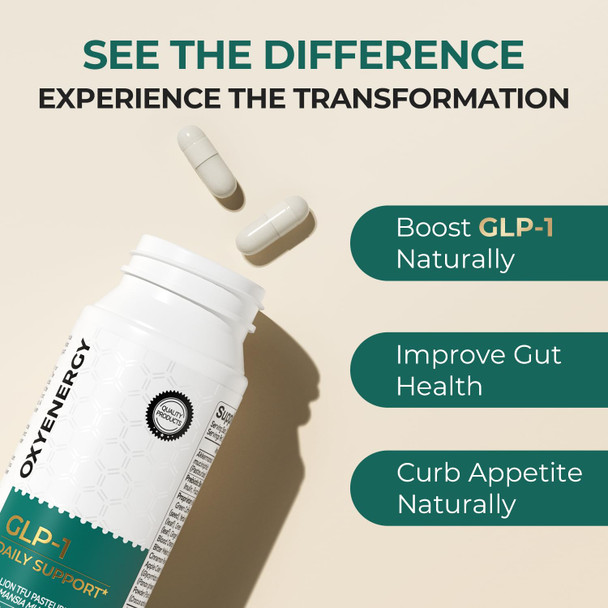 Oxyenergy Glp-1 Supplement Weight Loss Pills For Women & Men Appetite Suppressant With Akkermansia Probiotic Diet Pills Metabolism & Gut Health Booster Ginger & Saffron Extracts Vegan Capsules
