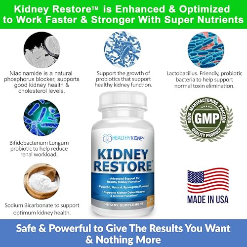 Kidney Restore 3 Pack Natural Kidney Cleanse To Support Kidney Function And Detox Advanced Formula Can Help Boost Kidney Health Daily Health Supplement Pills 60 Capsules