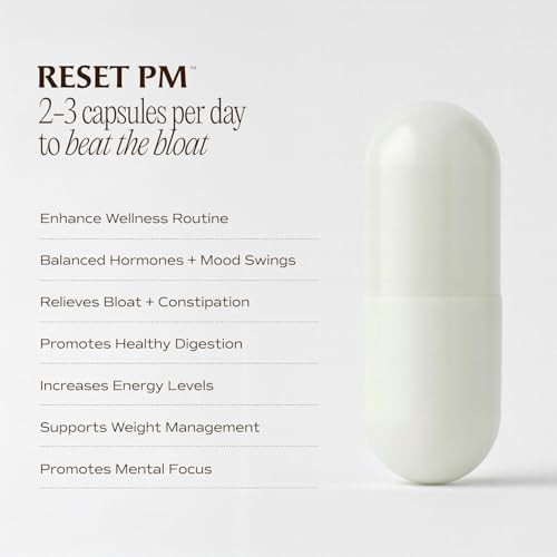 Paulina Fitness Reset Overnight Digestive Aid Bloating Relief & Gut Health Supplement | Natural Detox & Digestive Cleanse To Support Weight Management And Relieve Constipation 90 Capsules