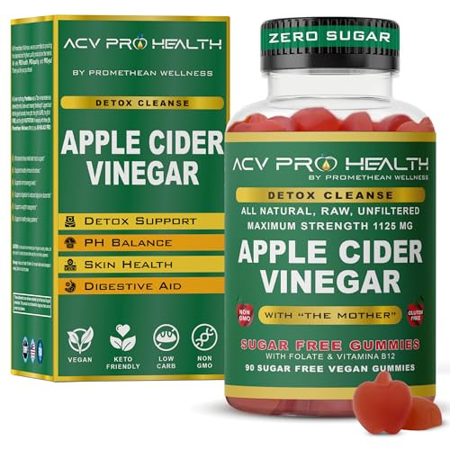 Promethean Wellness Acv With Sugar Makes No Sense! Apple Cider Vinegar Gummies Sugar Free Low Carb Advanced Keto Acv Gummies Keto Gummy Detox Cleanse (90 Count)