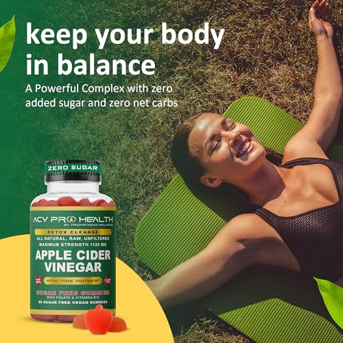 Promethean Wellness Acv With Sugar Makes No Sense! Apple Cider Vinegar Gummies Sugar Free Low Carb Advanced Keto Acv Gummies Keto Gummy Detox Cleanse (90 Count)