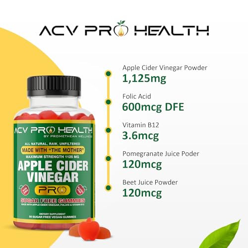 Promethean Wellness Acv With Sugar Makes No Sense! Apple Cider Vinegar Gummies Sugar Free Low Carb Advanced Keto Acv Gummies Keto Gummy Detox Cleanse (90 Count)